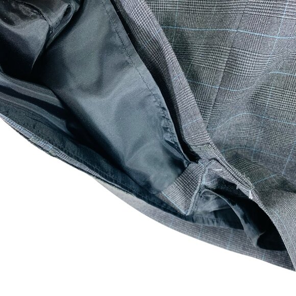 nwt  pencil Skirt Multi-Gray, teal navy plaid pattern women size 10 MEXX - Picture 5 of 11